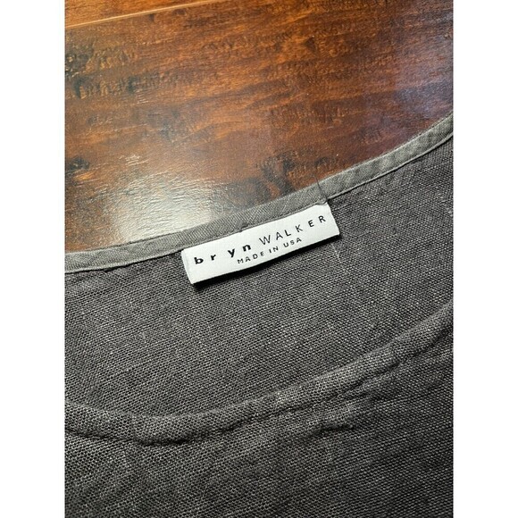 Bryn walker Gray 100% Linen asymmetric Flowy Boho Top Sz Small - Picture 4 of 8